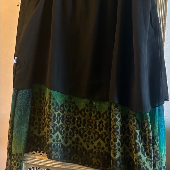 One world Blue Green Yellow maxi skirt with leopard print - Picture 7 of 7